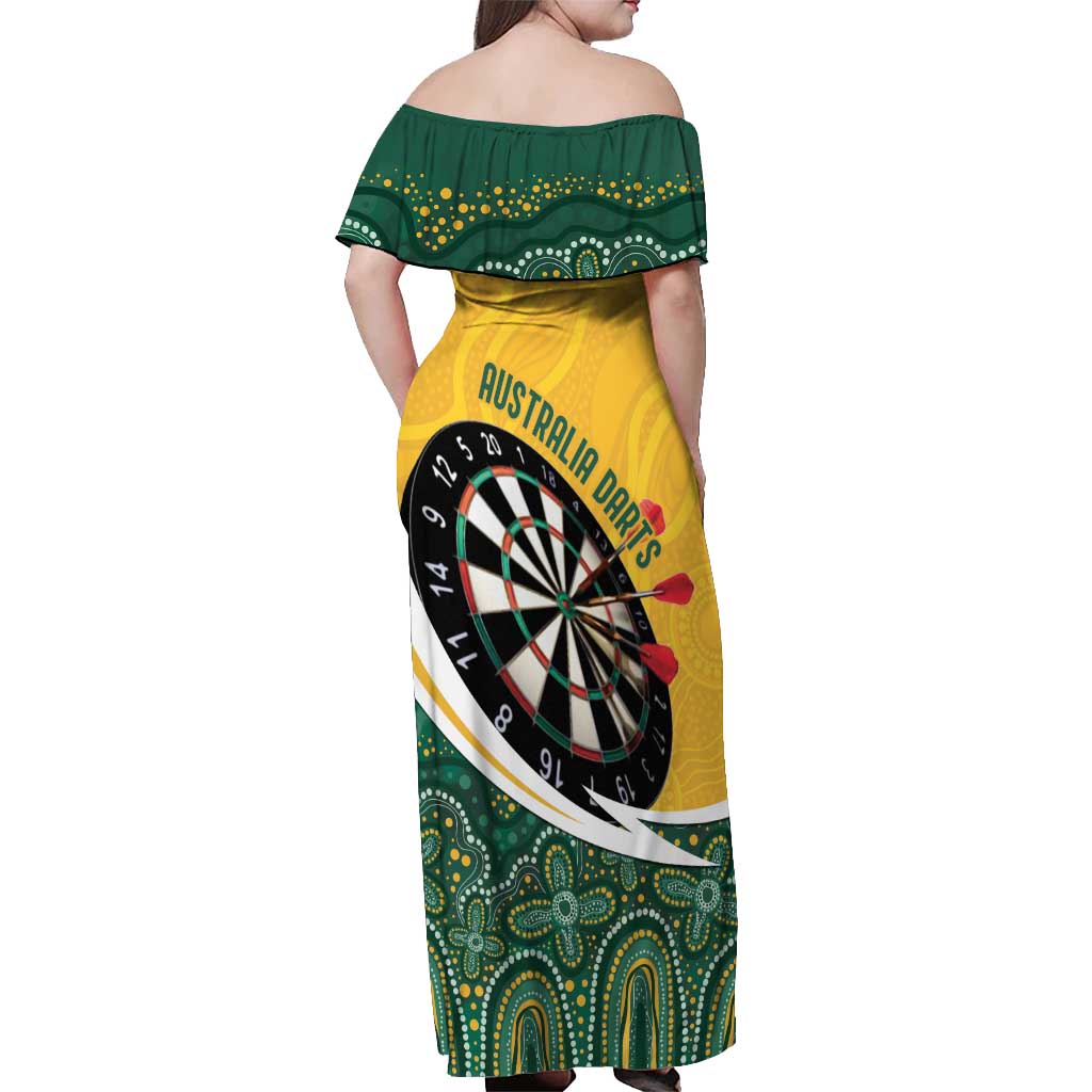 Australia Darts Personalized Off Shoulder Maxi Dress Aboriginal Special