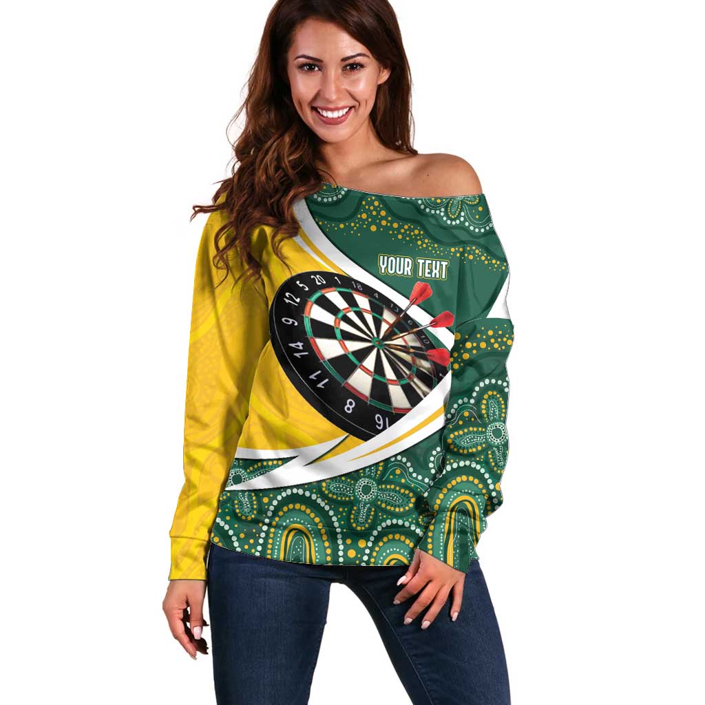 Australia Darts Personalized Off Shoulder Sweater Aboriginal Special
