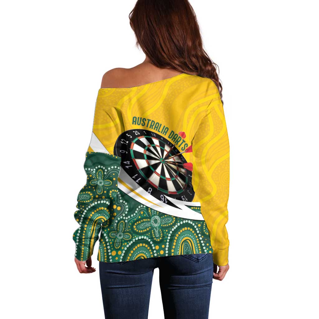 Australia Darts Personalized Off Shoulder Sweater Aboriginal Special