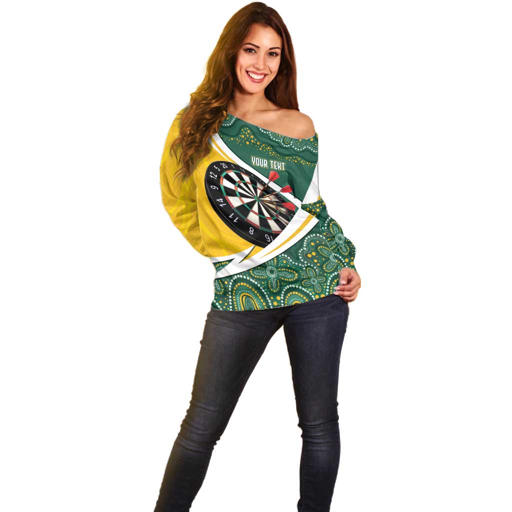Australia Darts Personalized Off Shoulder Sweater Aboriginal Special