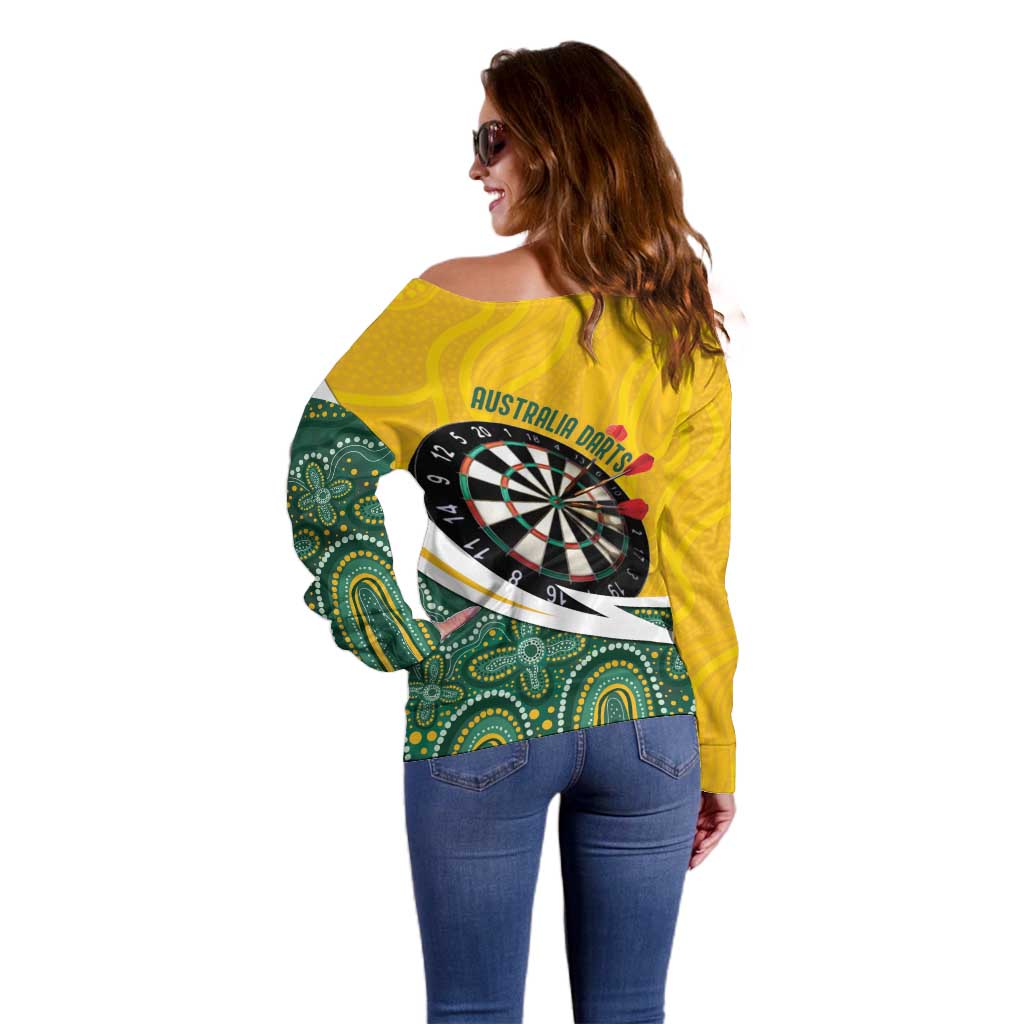 Australia Darts Personalized Off Shoulder Sweater Aboriginal Special