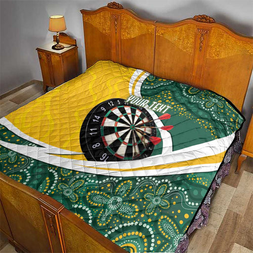 Australia Darts Personalized Quilt Aboriginal Special