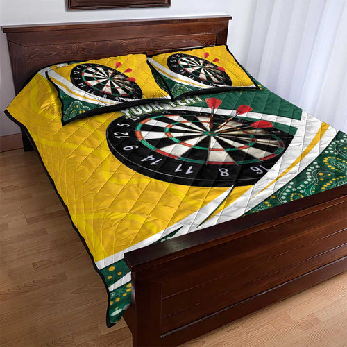 Australia Darts Personalized Quilt Bed Set Aboriginal Special