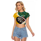 Australia Darts Personalized Raglan Cropped T Shirt Aboriginal Special