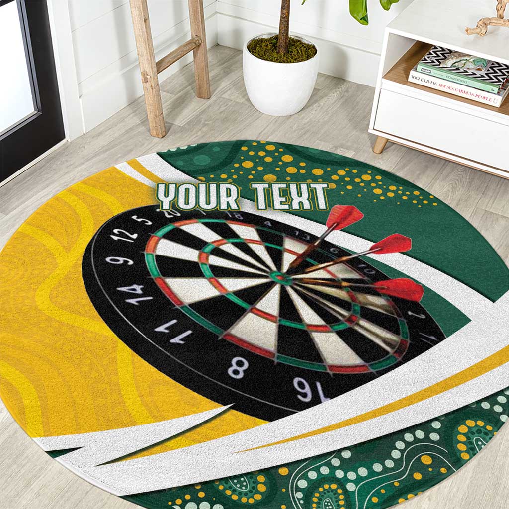 Australia Darts Personalized Round Carpet Aboriginal Special