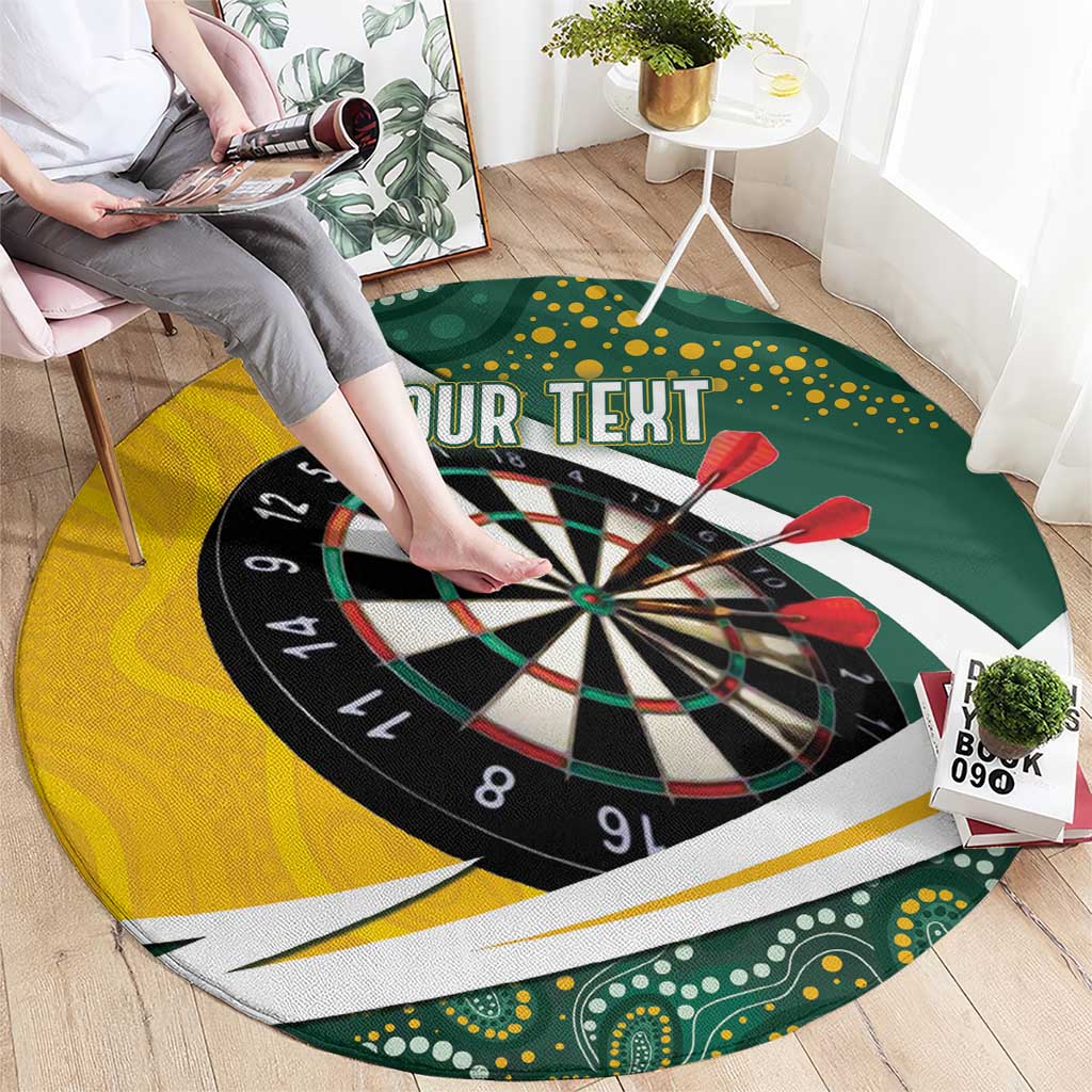 Australia Darts Personalized Round Carpet Aboriginal Special