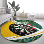 Australia Darts Personalized Round Carpet Aboriginal Special