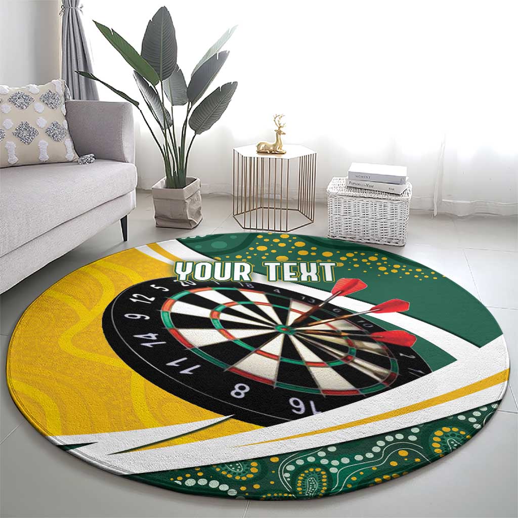 Australia Darts Personalized Round Carpet Aboriginal Special