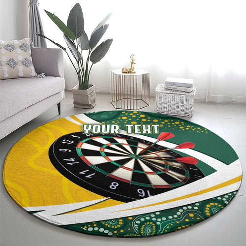 Australia Darts Personalized Round Carpet Aboriginal Special
