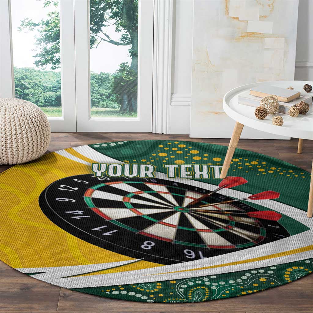 Australia Darts Personalized Round Carpet Aboriginal Special