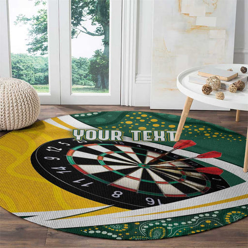 Australia Darts Personalized Round Carpet Aboriginal Special