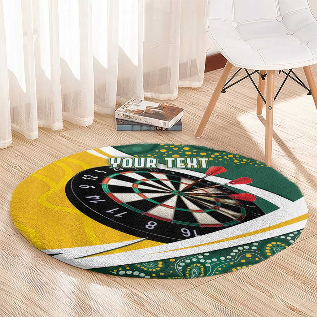 Australia Darts Personalized Round Carpet Aboriginal Special