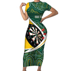Australia Darts Personalized Short Sleeve Bodycon Dress Aboriginal Special