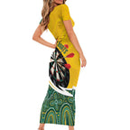 Australia Darts Personalized Short Sleeve Bodycon Dress Aboriginal Special