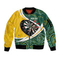Australia Darts Personalized Sleeve Zip Bomber Jacket Aboriginal Special