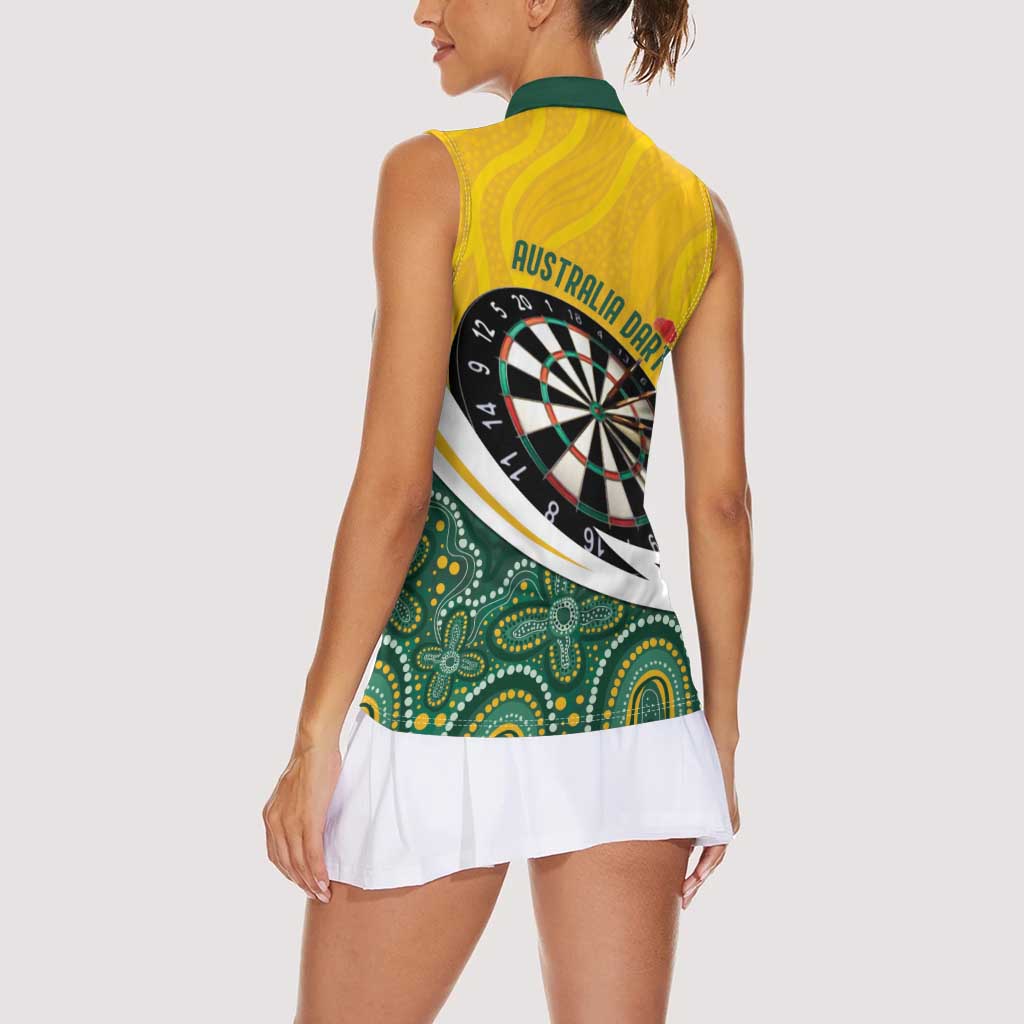 Australia Darts Personalized Women Sleeveless Polo Shirt Aboriginal Special