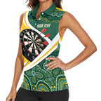 Australia Darts Personalized Women Sleeveless Polo Shirt Aboriginal Special