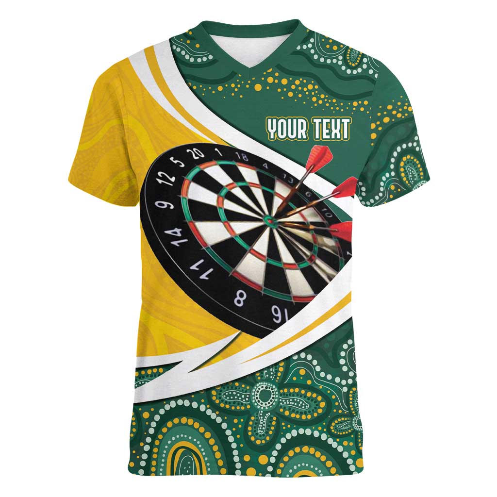 Australia Darts Personalized Women V-Neck T-Shirt Aboriginal Special