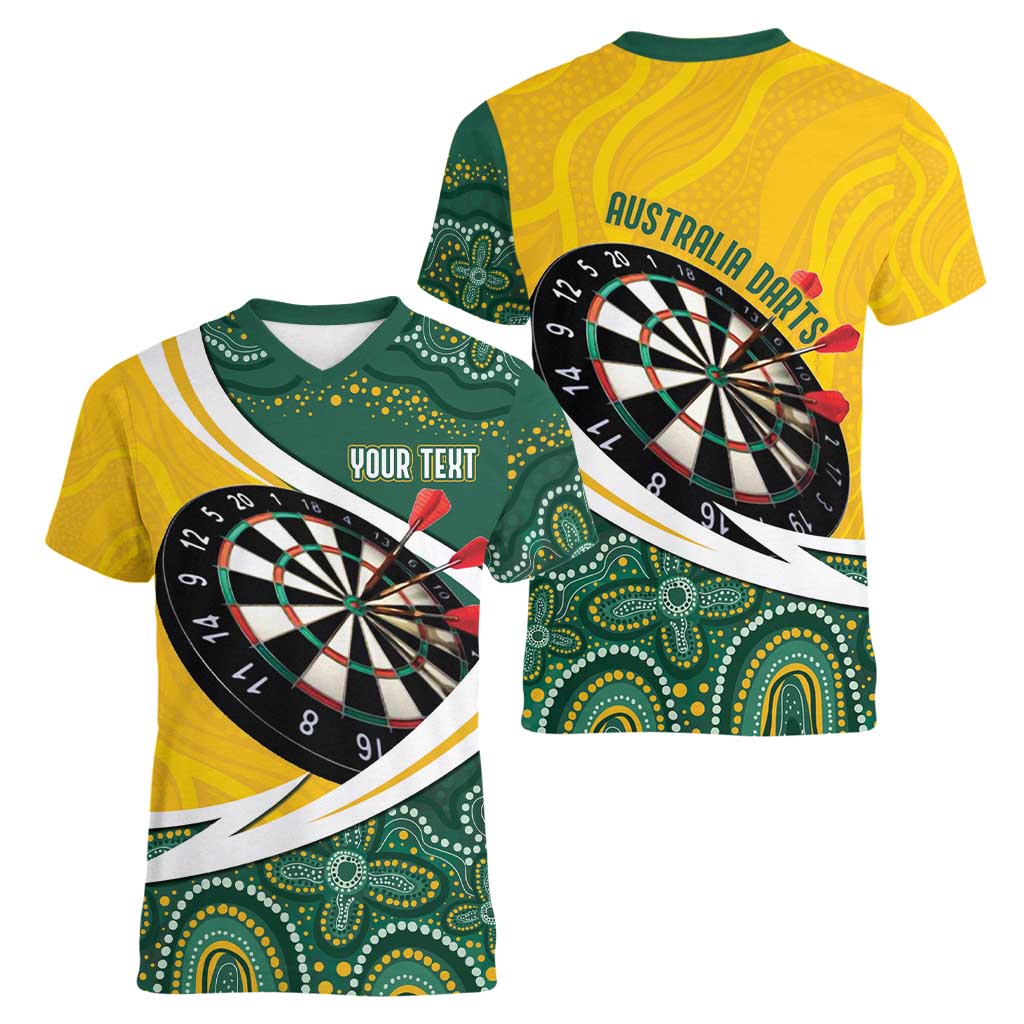 Australia Darts Personalized Women V-Neck T-Shirt Aboriginal Special