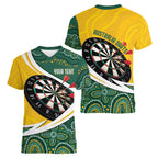 Australia Darts Personalized Women V-Neck T-Shirt Aboriginal Special