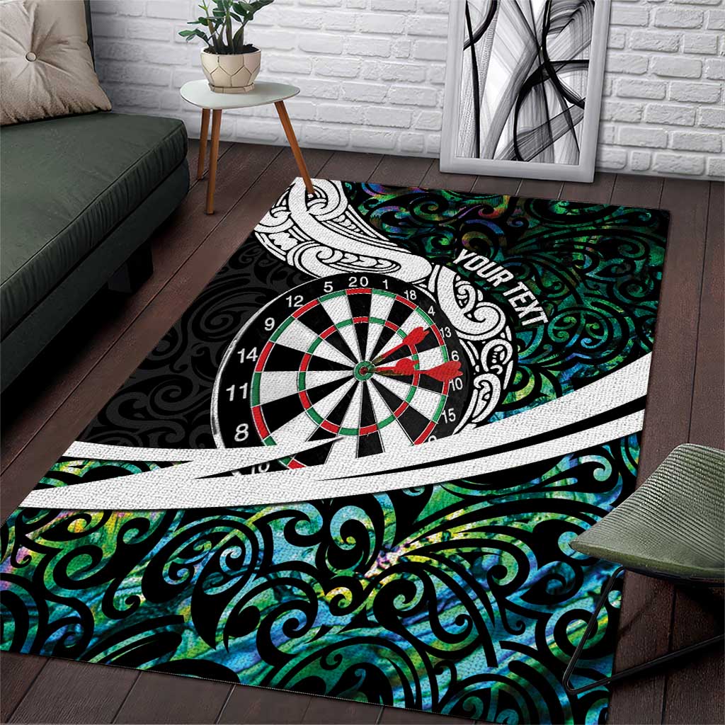 Personalized NZ Darts Area Rug Paua Shell Maori Koru Whakairo - Aussie Hoodie