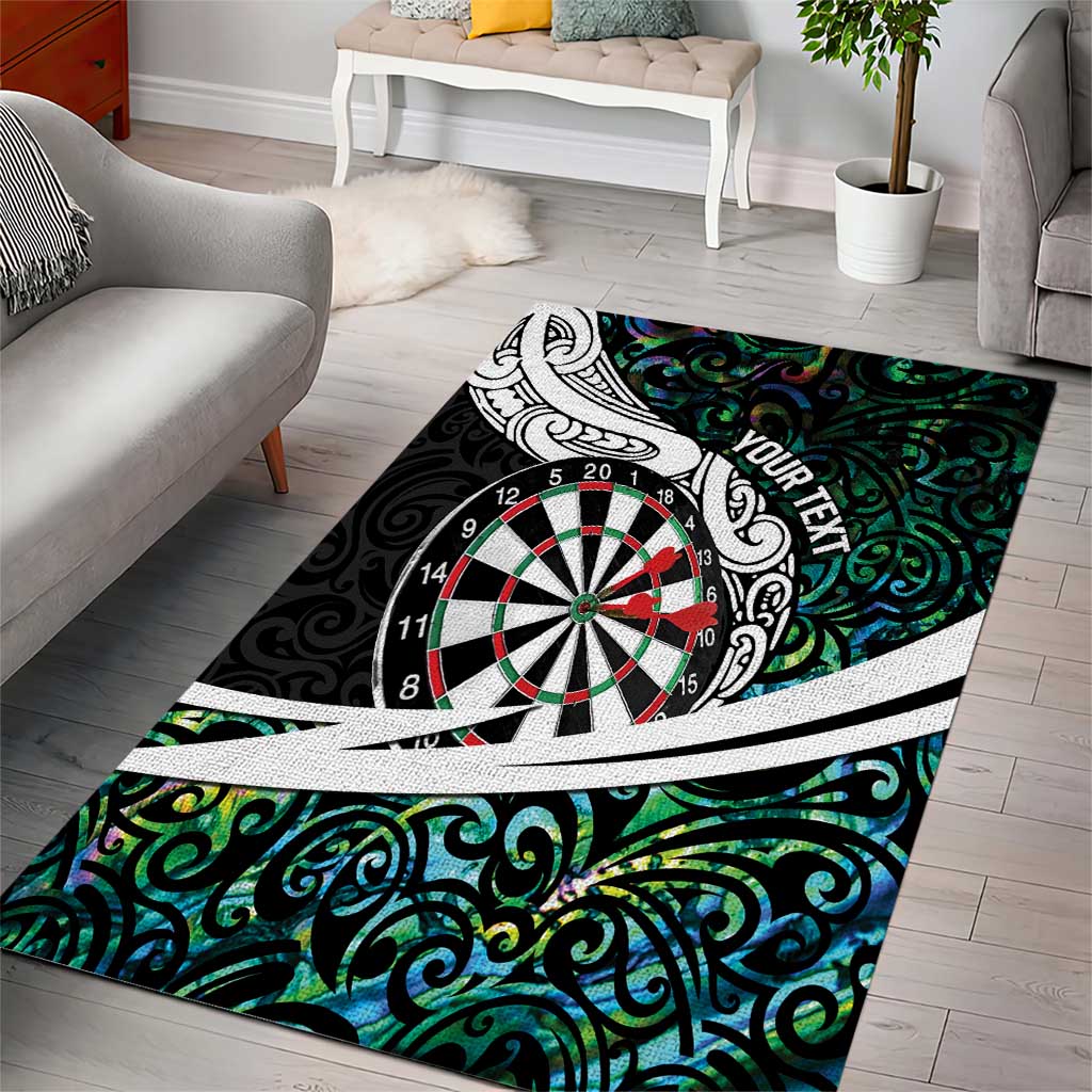 Personalized NZ Darts Area Rug Paua Shell Maori Koru Whakairo - Aussie Hoodie