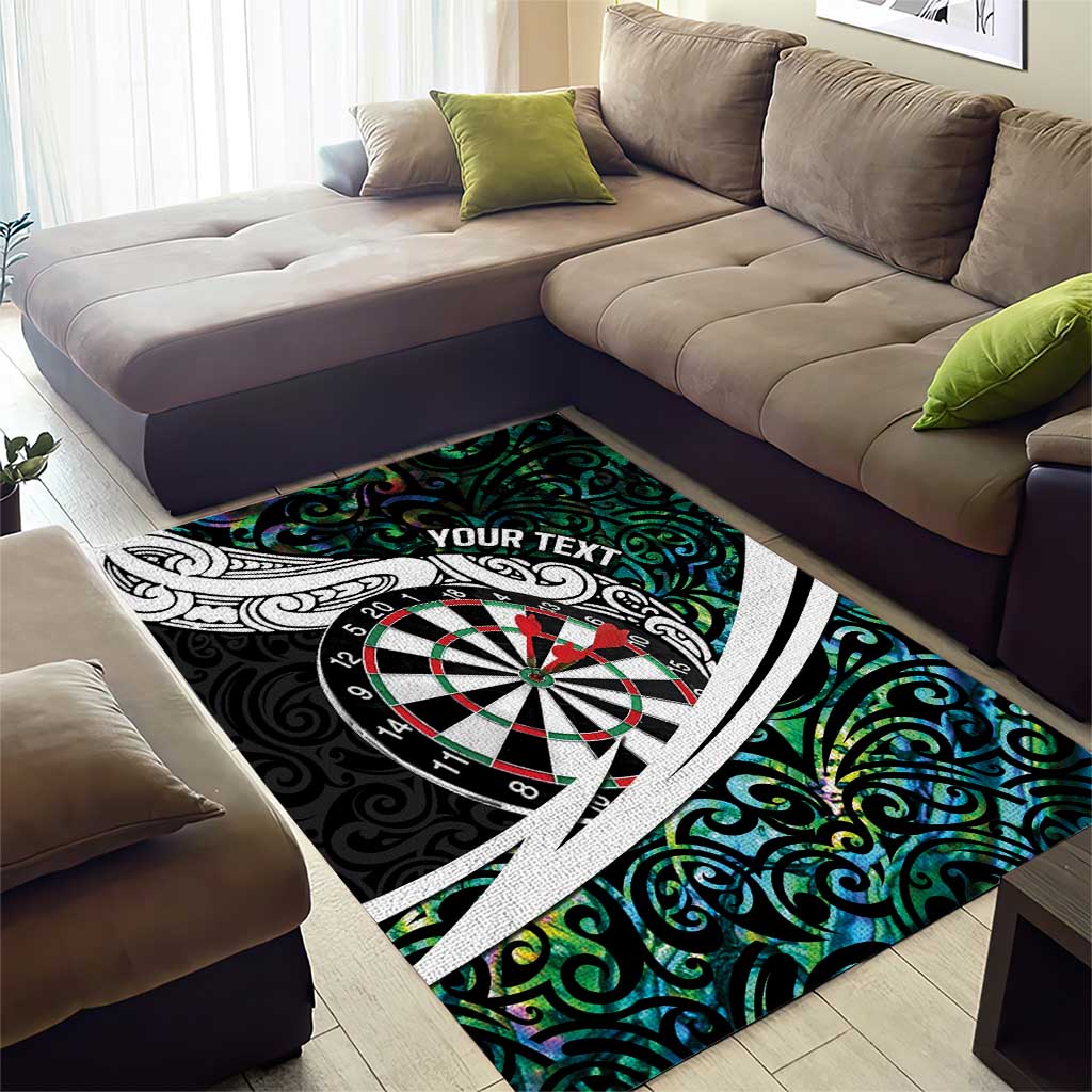 Personalized NZ Darts Area Rug Paua Shell Maori Koru Whakairo - Aussie Hoodie