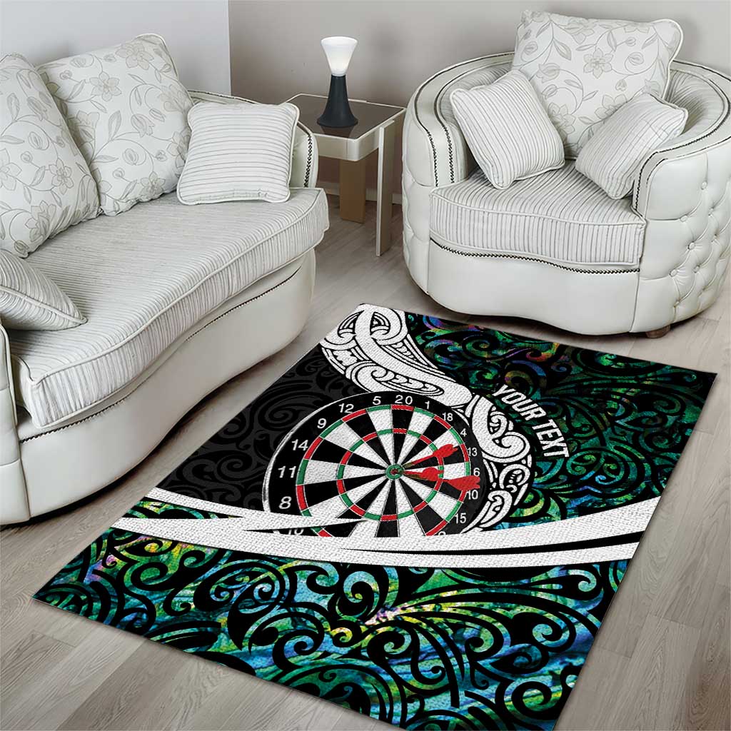 Personalized NZ Darts Area Rug Paua Shell Maori Koru Whakairo - Aussie Hoodie