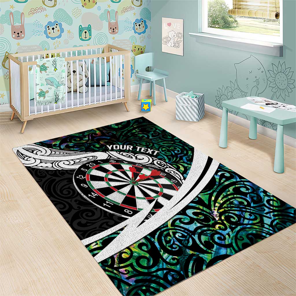 Personalized NZ Darts Area Rug Paua Shell Maori Koru Whakairo - Aussie Hoodie