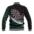 Personalized NZ Darts Baseball Jacket Paua Shell Maori Koru Whakairo - Aussie Hoodie