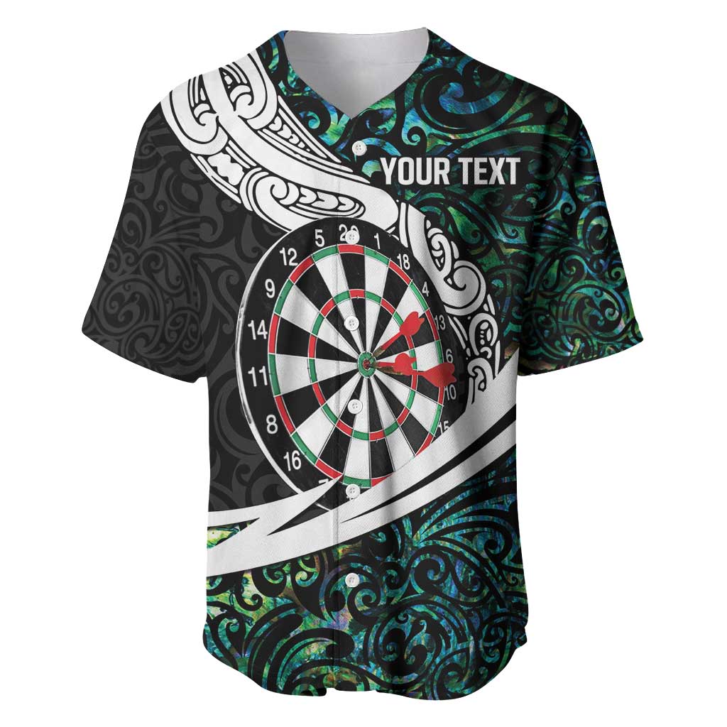 Personalized NZ Darts Baseball Jersey Paua Shell Maori Koru Whakairo - Aussie Hoodie