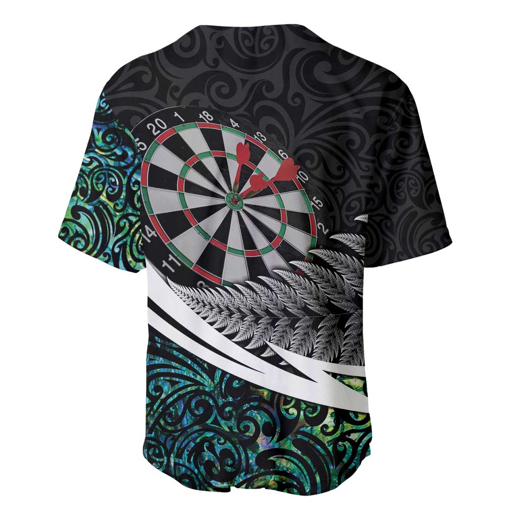 Personalized NZ Darts Baseball Jersey Paua Shell Maori Koru Whakairo - Aussie Hoodie