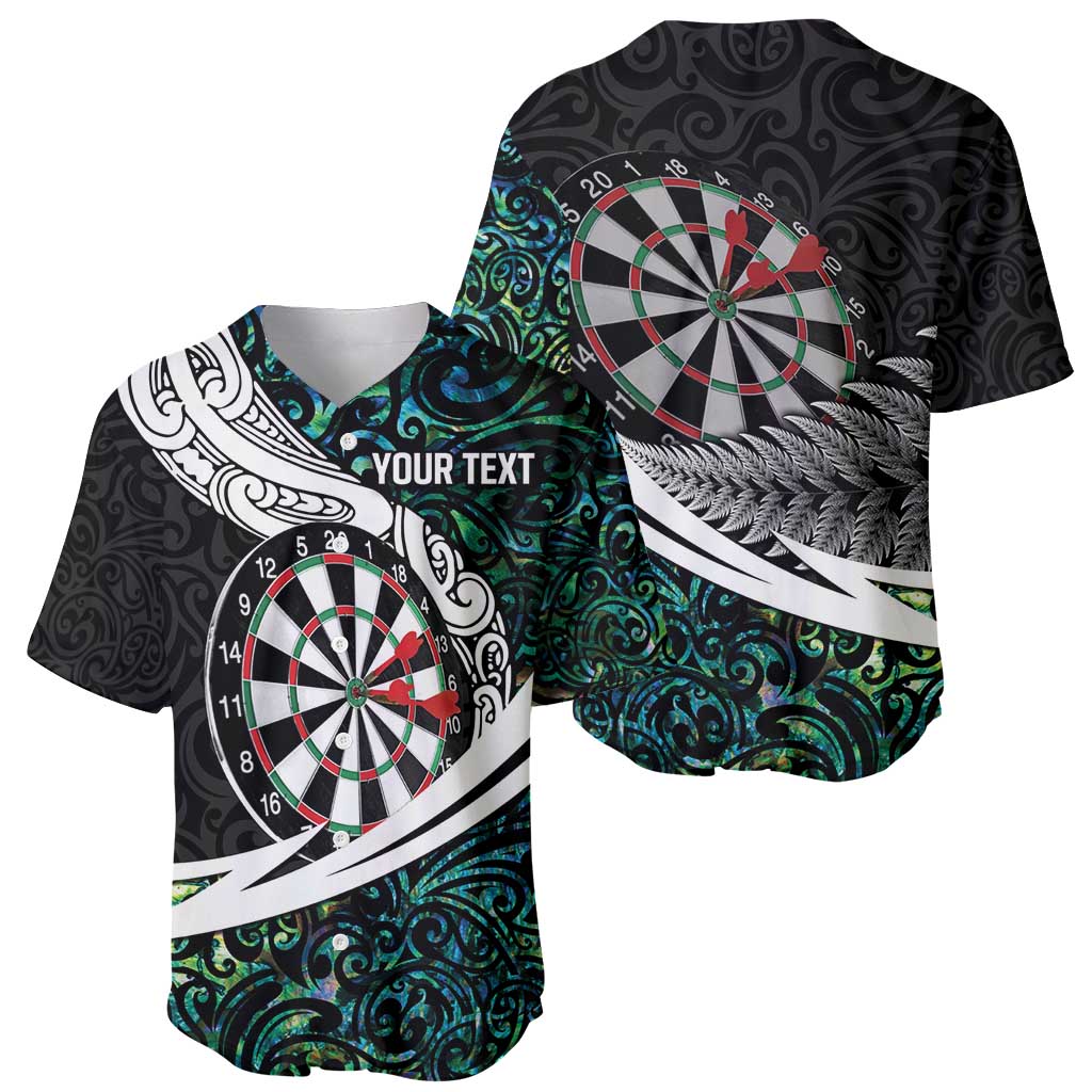Personalized NZ Darts Baseball Jersey Paua Shell Maori Koru Whakairo - Aussie Hoodie