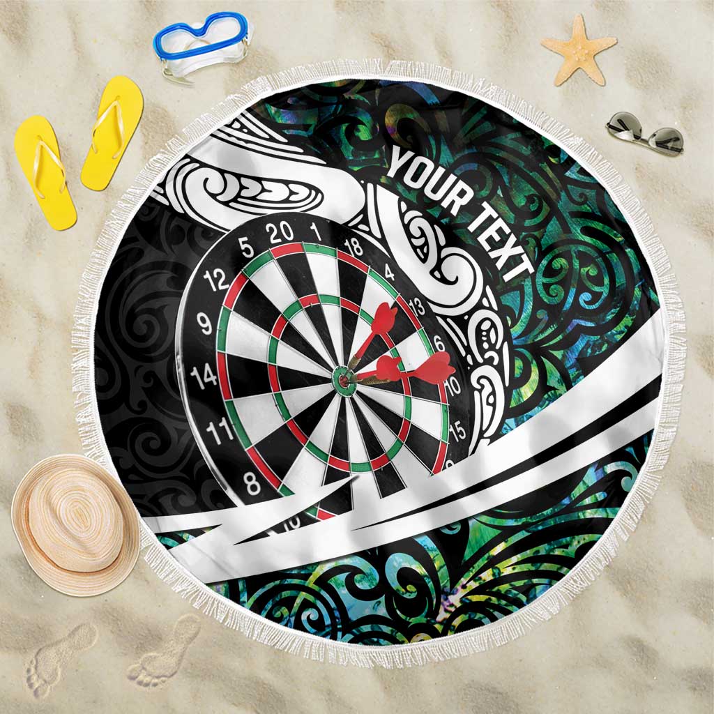 Personalized NZ Darts Beach Blanket Paua Shell Maori Koru Whakairo - Aussie Hoodie