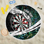 Personalized NZ Darts Beach Blanket Paua Shell Maori Koru Whakairo - Aussie Hoodie