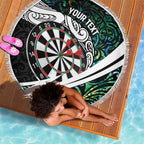 Personalized NZ Darts Beach Blanket Paua Shell Maori Koru Whakairo - Aussie Hoodie