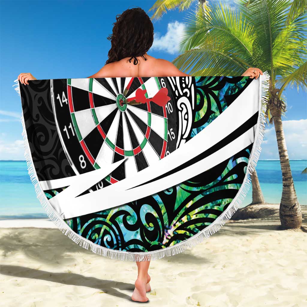 Personalized NZ Darts Beach Blanket Paua Shell Maori Koru Whakairo - Aussie Hoodie