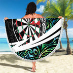 Personalized NZ Darts Beach Blanket Paua Shell Maori Koru Whakairo - Aussie Hoodie