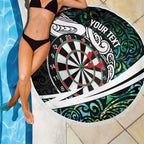 Personalized NZ Darts Beach Blanket Paua Shell Maori Koru Whakairo - Aussie Hoodie