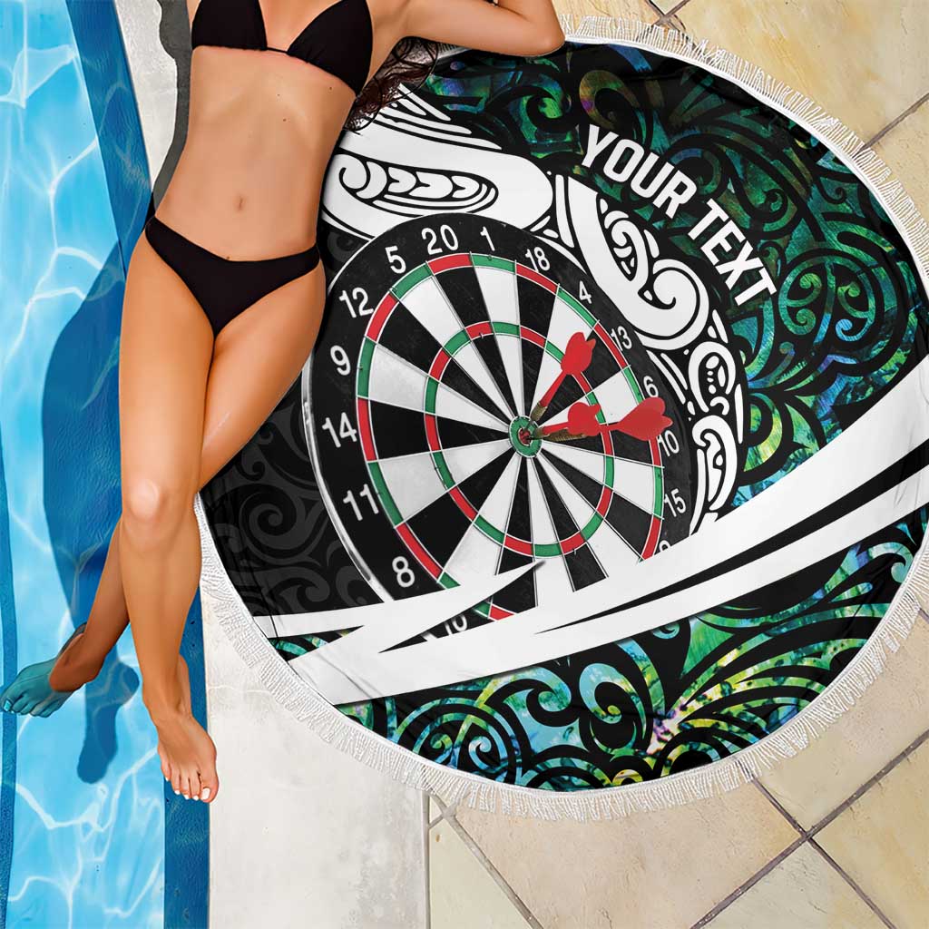 Personalized NZ Darts Beach Blanket Paua Shell Maori Koru Whakairo - Aussie Hoodie