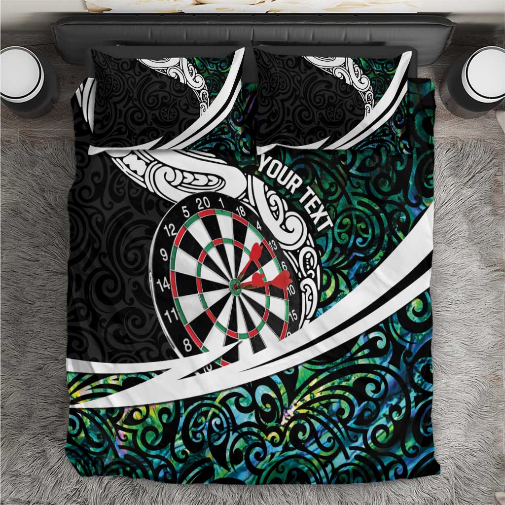 Personalized NZ Darts Bedding Set Paua Shell Maori Koru Whakairo - Aussie Hoodie