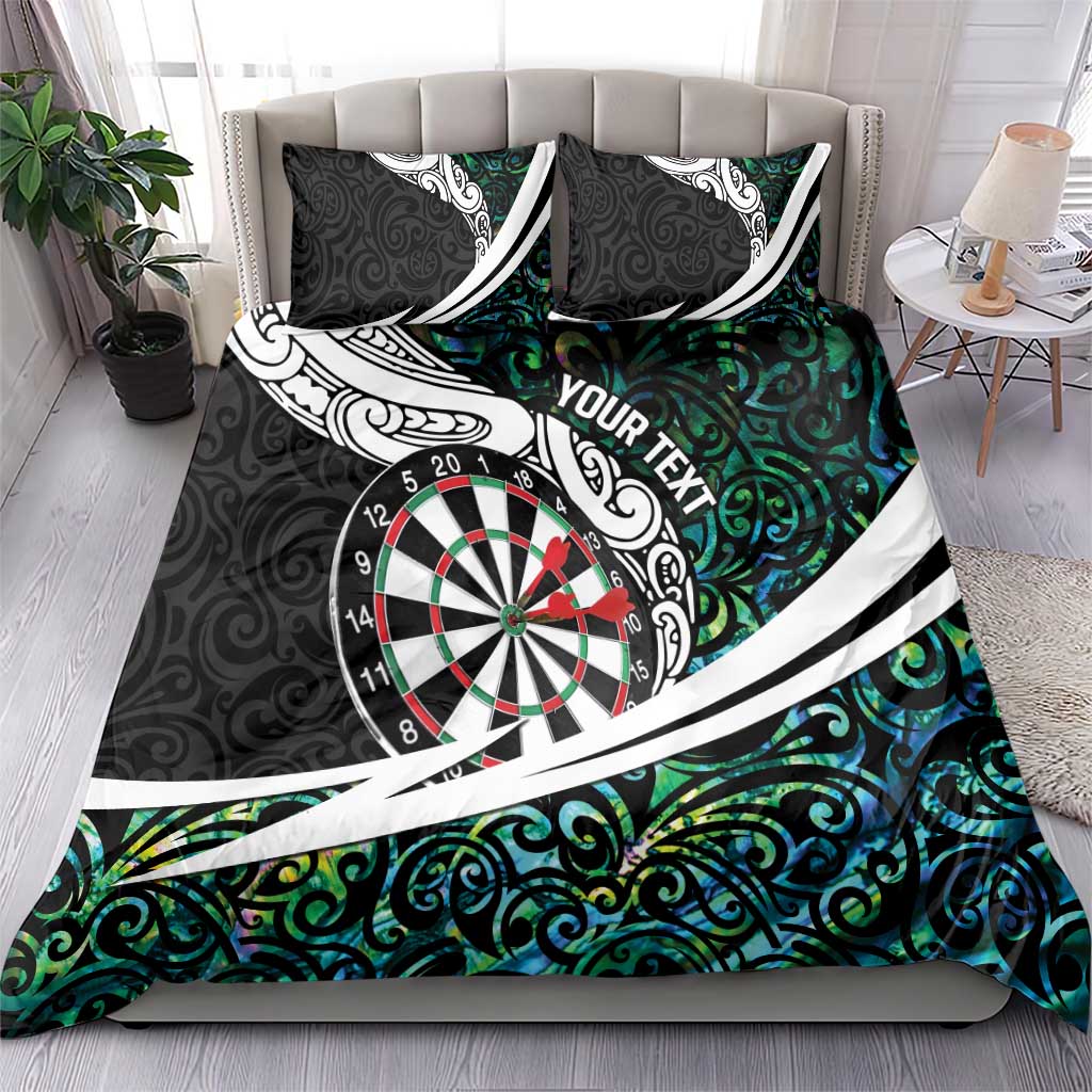 Personalized NZ Darts Bedding Set Paua Shell Maori Koru Whakairo - Aussie Hoodie