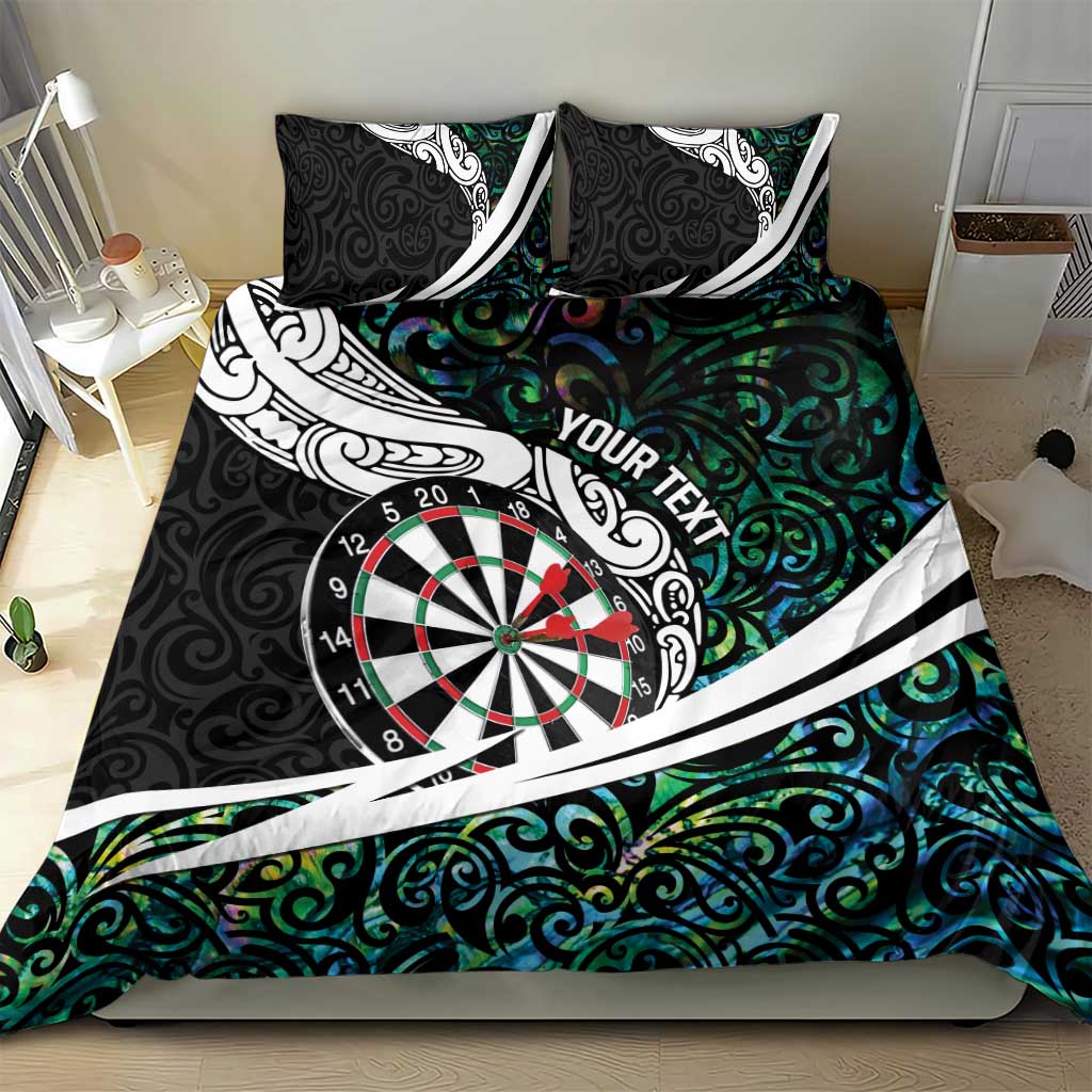 Personalized NZ Darts Bedding Set Paua Shell Maori Koru Whakairo - Aussie Hoodie