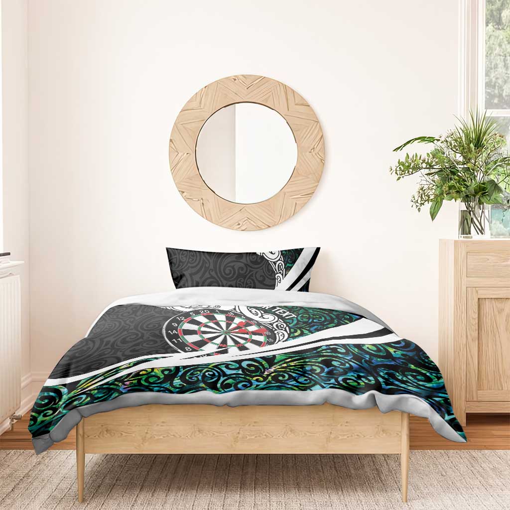 Personalized NZ Darts Bedding Set Paua Shell Maori Koru Whakairo - Aussie Hoodie