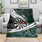 Personalized NZ Darts Blanket Paua Shell Maori Koru Whakairo - Aussie Hoodie