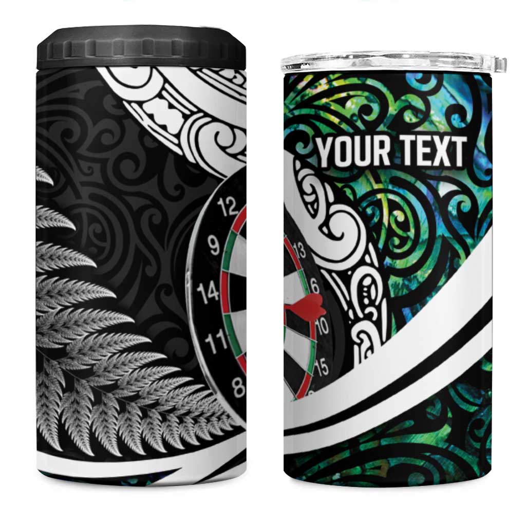 Personalized NZ Darts 4 in 1 Can Cooler Tumbler Paua Shell Maori Koru Whakairo - Aussie Hoodie