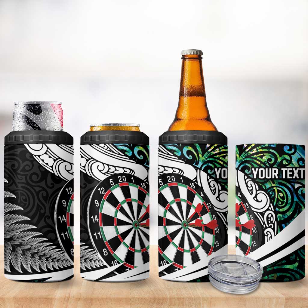 Personalized NZ Darts 4 in 1 Can Cooler Tumbler Paua Shell Maori Koru Whakairo - Aussie Hoodie