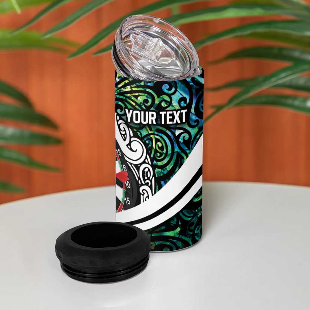 Personalized NZ Darts 4 in 1 Can Cooler Tumbler Paua Shell Maori Koru Whakairo - Aussie Hoodie