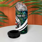 Personalized NZ Darts 4 in 1 Can Cooler Tumbler Paua Shell Maori Koru Whakairo - Aussie Hoodie