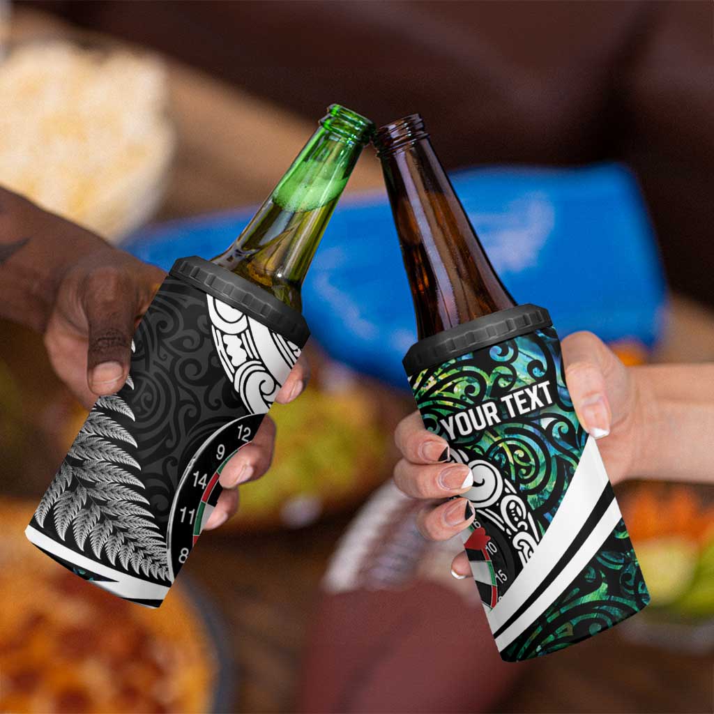 Personalized NZ Darts 4 in 1 Can Cooler Tumbler Paua Shell Maori Koru Whakairo - Aussie Hoodie